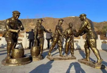 房地產(chǎn)紅軍雕塑 現(xiàn)代景觀抗戰(zhàn)雕塑 幾何革命雕塑