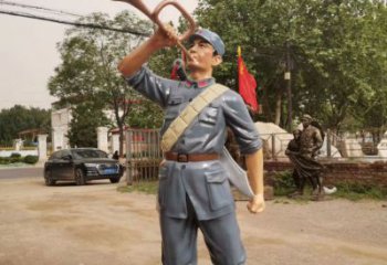 廣場紅軍雕塑 抽象革命雕塑 烤漆抗戰雕塑