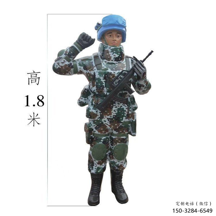 街道交警雕塑 現(xiàn)代景觀士兵雕塑 彩繪軍人雕塑