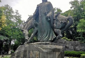 鍛造岳飛雕塑 鑄銅名人雕塑 戶外肖像雕塑