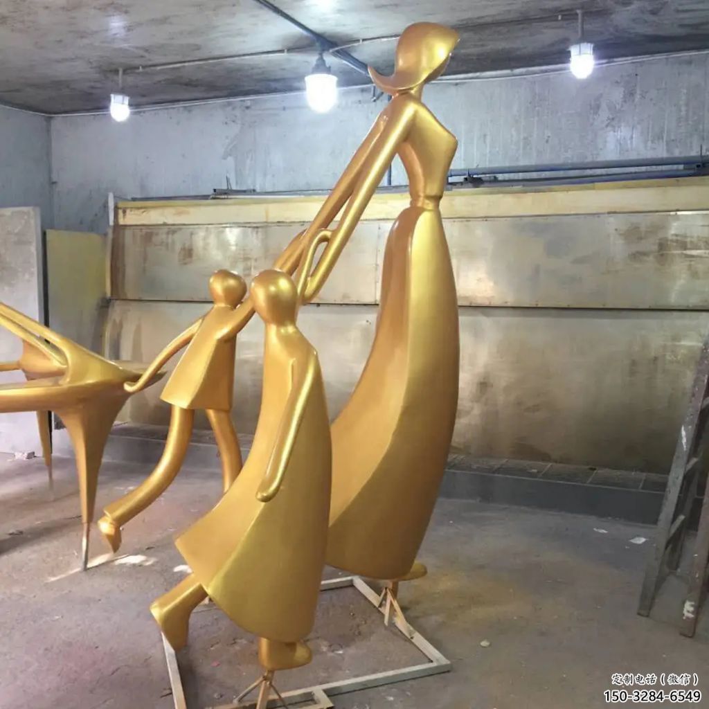 黃銅母親雕塑 鏤空創(chuàng)意女人雕塑 別墅區(qū)肖像雕塑