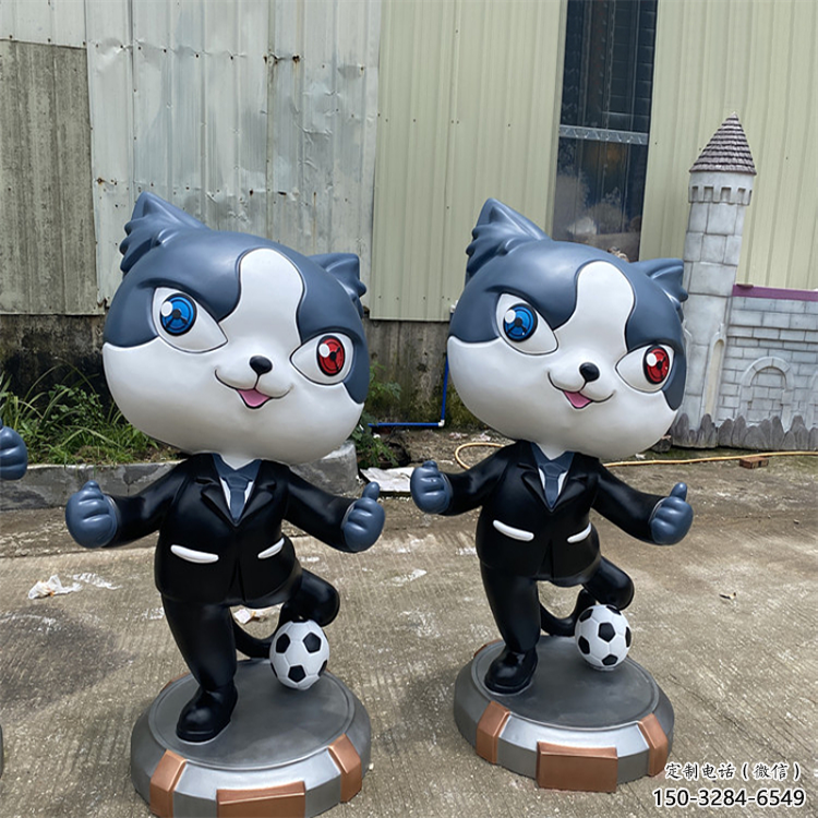黑貓警長雕塑 烤漆大型卡通雕塑 仿真雕塑