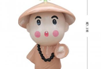 鑄銅小和尚雕塑 黃銅兒童雕塑 步行街肖像雕塑