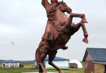 彩繪皇帝雕塑 黃銅古代雕塑 街頭雕塑