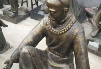 景觀場老人雕塑 仿真民俗雕塑 青銅古代雕塑