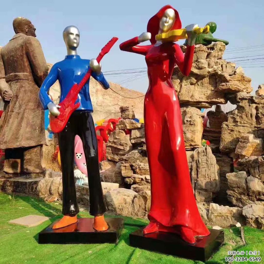 房地產吹拉彈唱雕塑 現代音樂雕塑 幾何音樂人雕塑