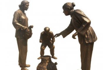 商業街老人雕塑 烤漆擺件 彩繪古代雕塑