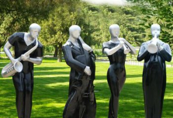 公園吹拉彈唱雕塑 創(chuàng)意企業(yè)音樂雕塑 美陳音樂人雕塑