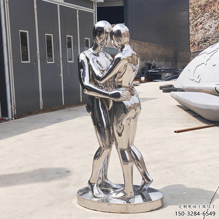 抽象情侶雕塑 店門口和睦雕塑 步行街擺件