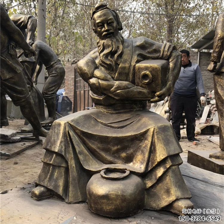 彩繪釀酒雕塑 現(xiàn)代民俗雕塑 公園酒文化雕塑