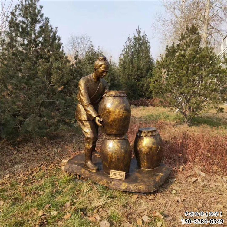 街道釀酒雕塑 現(xiàn)代景觀酒文化雕塑 彩繪民俗雕塑