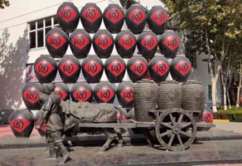 別墅區釀酒雕塑 大型別墅區酒文化雕塑 文化民俗雕塑