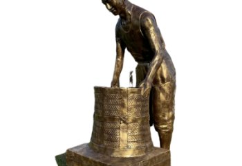 抽象茶道雕塑 餐飲店民俗雕塑 戶外制茶雕塑