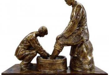 商業街孝道雕塑 烤漆人物雕塑 彩繪文化雕塑