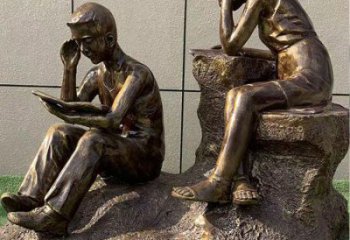 景觀看書雕塑 仿真學生雕塑 人物雕塑