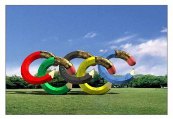 奧運環(huán)不銹鋼雕塑