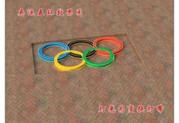 廣場五環雕塑廠家，運動擺件，體育標識小品