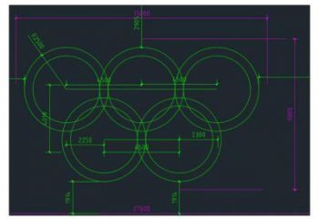 景觀五環雕塑廠家，運動擺件，體育標識小品