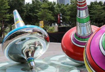 步行街陀螺雕塑 游樂場景觀雕塑 鑄造地標(biāo)雕塑