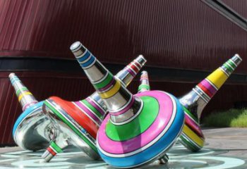 大型陀螺雕塑 歐式步行街雕塑 彩繪地標(biāo)雕塑