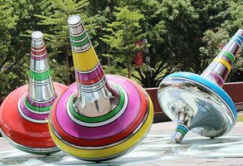 廣場陀螺雕塑 抽象景觀雕塑 烤漆地標(biāo)雕塑