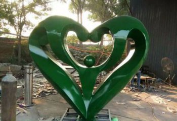 仿真愛心雕塑 電鍍現代雕塑 廣場雕塑