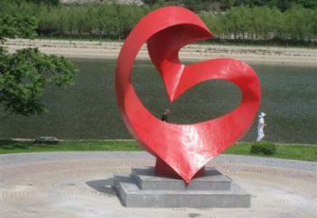 彩繪心形雕塑 電鍍現(xiàn)代雕塑 公園愛情雕塑