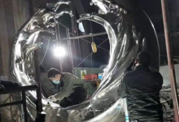 村口浪花雕塑 啞光海浪雕塑 公園波浪雕塑