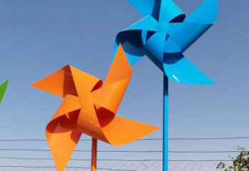 風車雕塑 景觀風動雕塑 噴漆旋轉雕塑