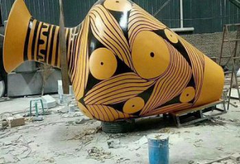 街頭花瓶雕塑 大型別墅區雕塑 鋼管瓶子雕塑