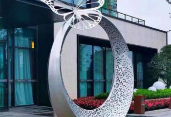 戶外磁鐵雕塑 噴漆雕塑 燈光u型雕塑