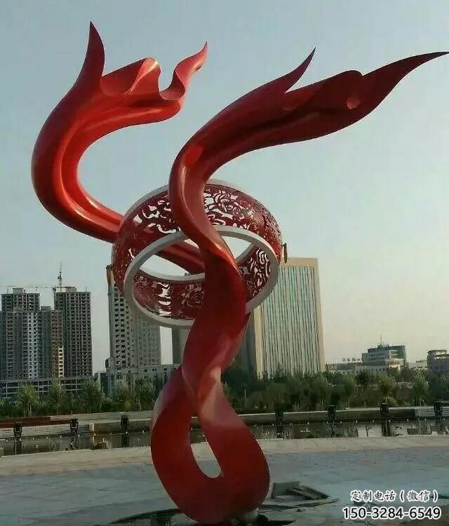 街頭大鼓雕塑 大型別墅區(qū)雕塑 鋼管鑼鼓雕塑