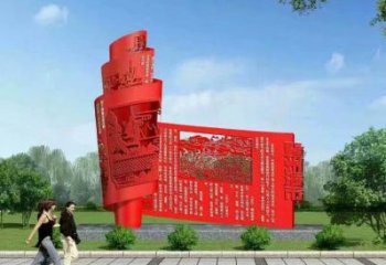 現代書簡雕塑 大型別墅區書雕塑 彩繪標識雕塑