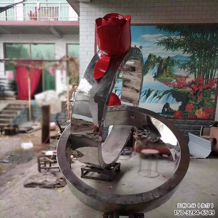 歐式指環雕塑 抽象希望標識雕塑 標識戒指環雕塑