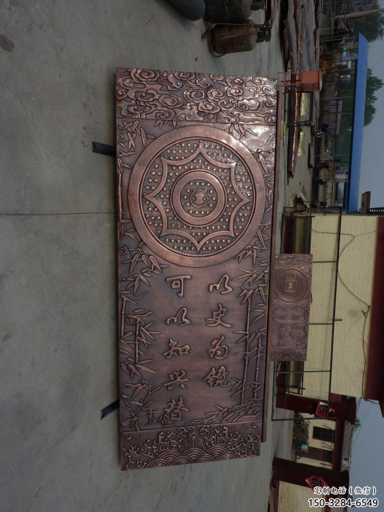 房地產校徽雕塑 現代浮雕雕塑 幾何景墻雕塑