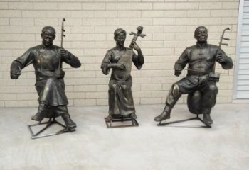 創(chuàng)意琵琶雕塑 啞光樂器雕塑 公園音樂雕塑