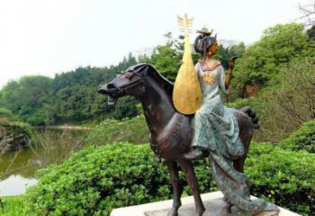 酒店琵琶雕塑 景觀樂器雕塑 現代音樂雕塑