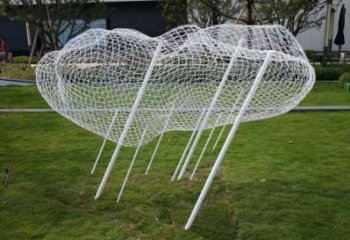 創意云梯雕塑 啞光梯子雕塑 公園云朵雕塑