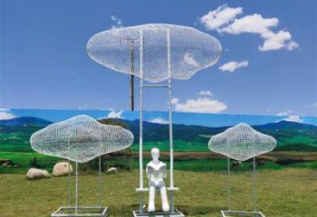 鍛造云梯雕塑 景觀云朵雕塑 戶外梯子雕塑