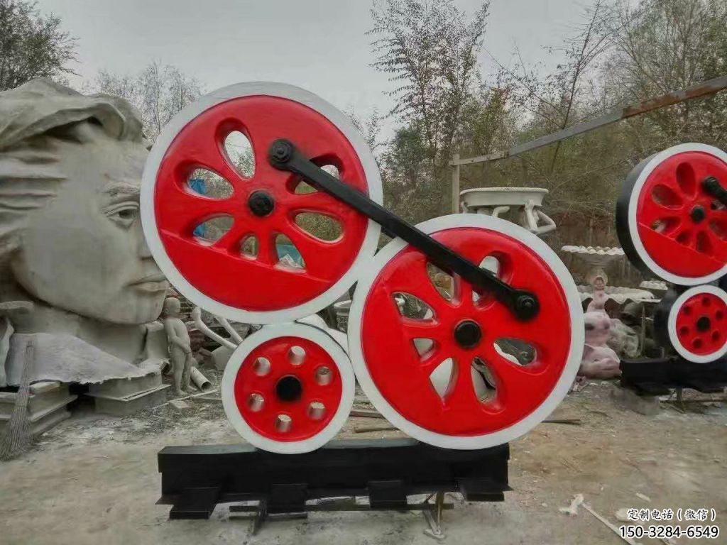 切面齒輪雕塑 燈光庭院機械雕塑 校園工業雕塑