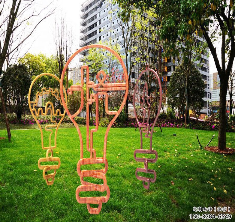 景觀燈泡雕塑 烤漆大型燈具主題 酒店電燈泡雕塑