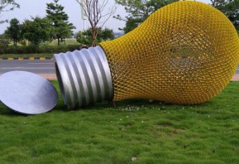 抽象燈泡雕塑 啞光燈具主題 室內電燈泡雕塑