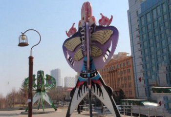 大型風箏雕塑 歐式步行街景觀雕塑 彩繪雕塑