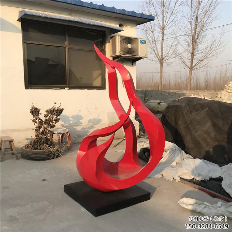 公園火把雕塑 創意企業篝火雕塑 美陳星火相傳主題