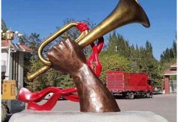 現代沖鋒號雕塑 大型別墅區擺件 博物館雕塑