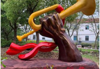 園林沖鋒號雕塑 城市廣場雕塑 步行街擺件