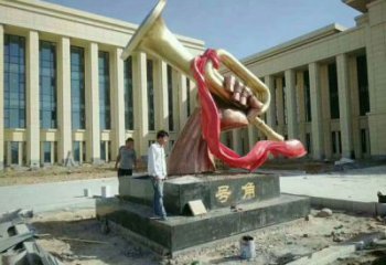 園林沖鋒號(hào)雕塑 田間彩繪雕塑 仿真擺件