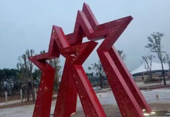 中式五角星雕塑 啞光黨建雕塑 游樂場紅色文化
