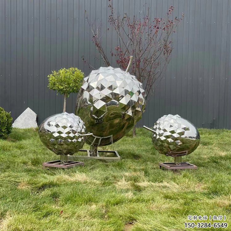 大型商場(chǎng)松塔雕塑 仿真松果造型 鏡面雕塑