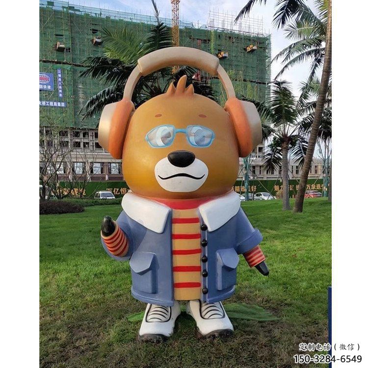 鑄造耳麥雕塑 中式村口耳機雕塑 景觀音樂雕塑